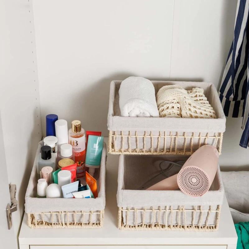 STORAGE &amp; ORGANIZER BOX NEST 32×24×12cm BEIGE