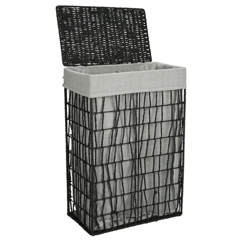 ESTIA ΚΑΛΑΘΙ ΑΠΛΥΤΩΝ NEST 37x22x55cm 2 ΘΕΣΕΩΝ ΜΑΥΡΟ