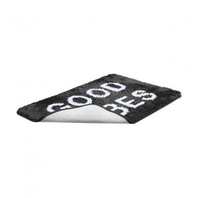 BATHROOM MAT GOOD VIBES 40x60cm 100% MICROFIBER BLACK