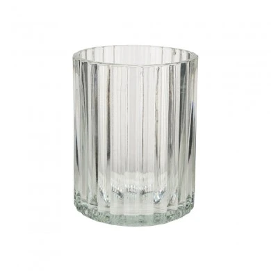 TOOTHBRUSH HOLDER ALIVIO GLASS EMBOSSED 300ml 7.8x10cm TRANSPARENT