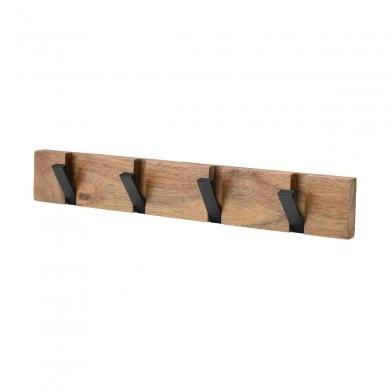 WALL HANGER WOODEN WITH 4 FOLDABLE HOOKS