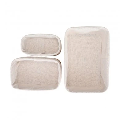 STORAGE &amp; ORGANIZER BOX BAMBOO ESSENTIALS WITH CLOTHING 3PCS BEIGE