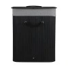 LAUNDRY BASKET BAMBOO ESSENTIALS 60LT FOLDABLE REGTANGULAR BLACK NEW WEAVE
