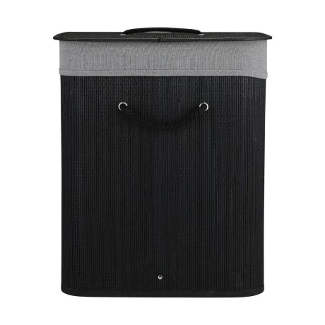 ESTIA ΚΑΛΑΘΙ ΑΠΛΥΤΩΝ BAMBOO ESSENTIALS 60LT ΠΤΥΣΣΟΜΕΝΟ ΟΡΘΟΓΩΝΙΟ ΜΑΥΡΟ ΝΕΑ ΠΛΕΞΗ