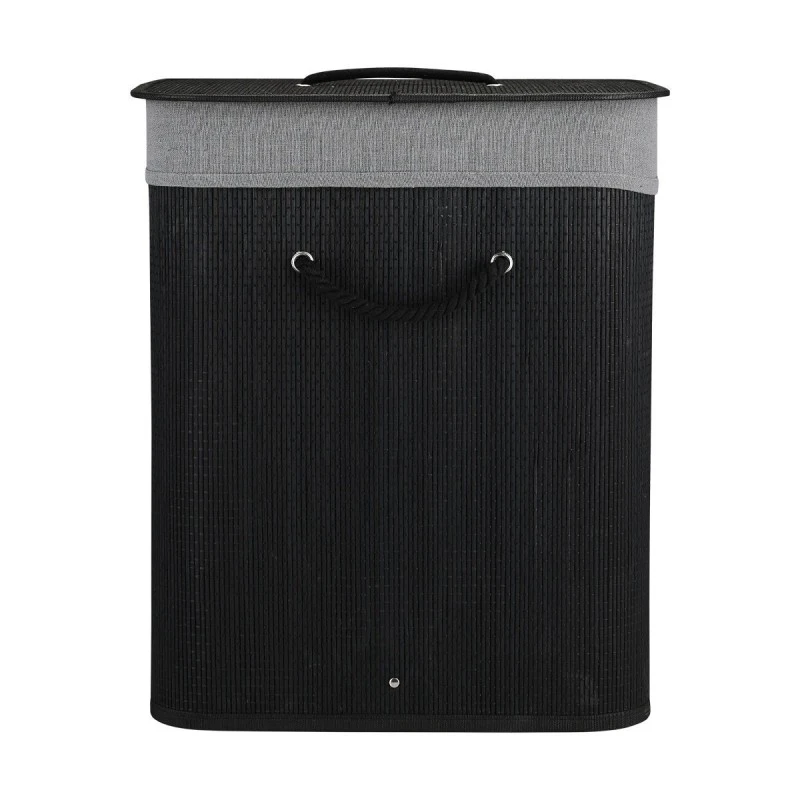 ESTIA ΚΑΛΑΘΙ ΑΠΛΥΤΩΝ BAMBOO ESSENTIALS 60LT ΠΤΥΣΣΟΜΕΝΟ ΟΡΘΟΓΩΝΙΟ ΜΑΥΡΟ ΝΕΑ ΠΛΕΞΗ