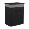 LAUNDRY BASKET BAMBOO ESSENTIALS 60LT FOLDABLE REGTANGULAR BLACK NEW WEAVE