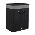 ESTIA ΚΑΛΑΘΙ ΑΠΛΥΤΩΝ BAMBOO ESSENTIALS 60LT ΠΤΥΣΣΟΜΕΝΟ ΟΡΘΟΓΩΝΙΟ ΜΑΥΡΟ ΝΕΑ ΠΛΕΞΗ