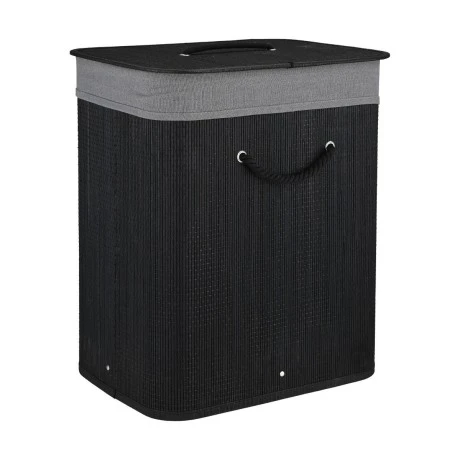 ESTIA ΚΑΛΑΘΙ ΑΠΛΥΤΩΝ BAMBOO ESSENTIALS 60LT ΠΤΥΣΣΟΜΕΝΟ ΟΡΘΟΓΩΝΙΟ ΜΑΥΡΟ ΝΕΑ ΠΛΕΞΗ