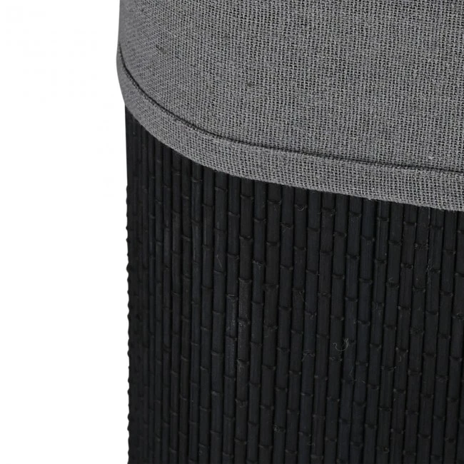 LAUNDRY BASKET BAMBOO ESSENTIALS 60LT FOLDABLE REGTANGULAR BLACK NEW WEAVE