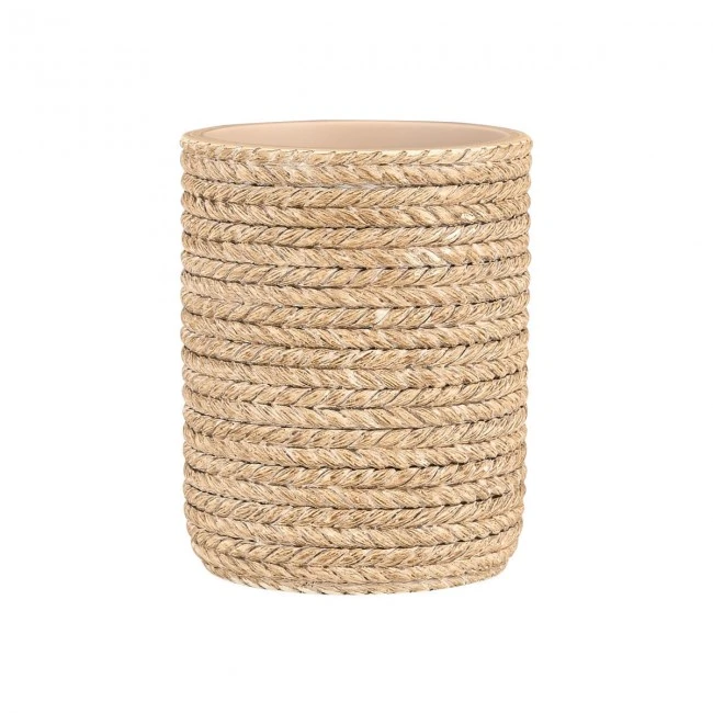 NAUTICA BEIGE RESIN BATHROOM TUMBLER