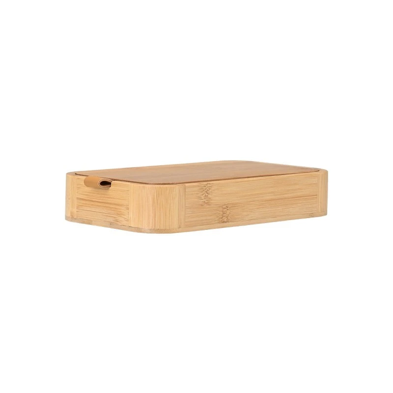 STORAGE AND ORGANIZER BAMBOO ESSENTIALS BOX WITH MIRROR 23x13,50x4cm