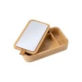 STORAGE AND ORGANIZER BAMBOO ESSENTIALS BOX WITH MIRROR 23x13,50x4cm