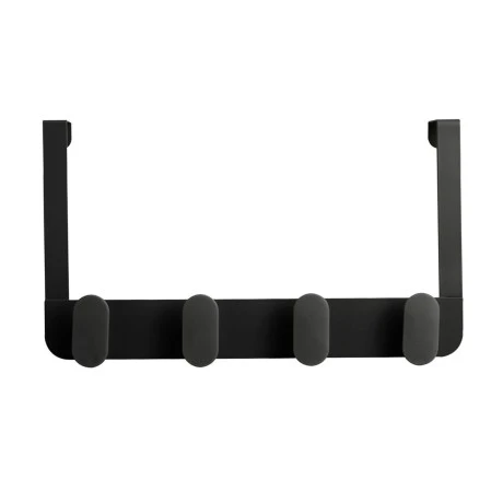 DOOR HANGER METALLIC 4 HOOKS BLACK