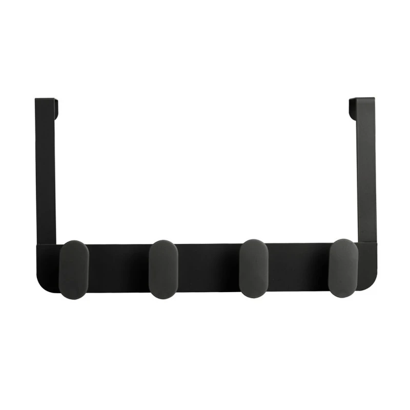 DOOR HANGER METALLIC 4 HOOKS BLACK