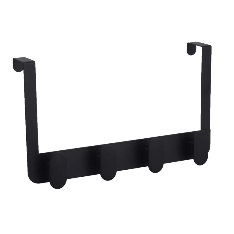 DOOR HANGER METALLIC 4 HOOKS BLACK