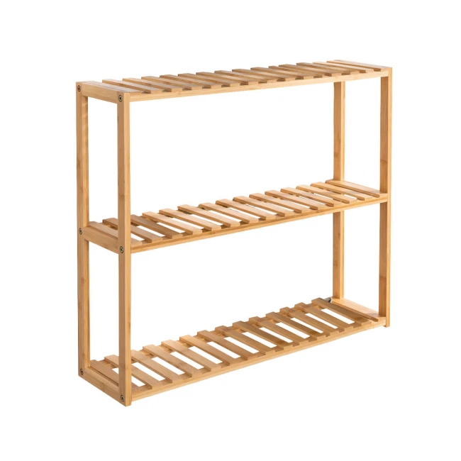FLOOR / WALL SHELF BAMBOO ESSENTIALS WITH 3 SHELVES