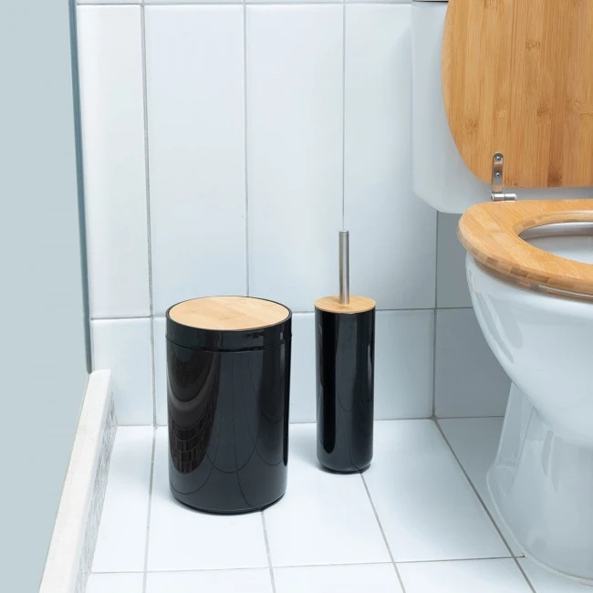 TOILET BRUSH BAMBOO PLASTIC 26cm BLACK