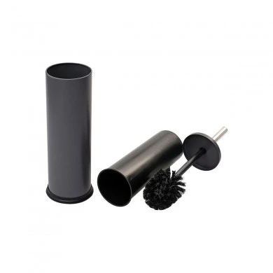 TOILET BRUSH CLASSIC METALLIC WITH PLASTIC CONTAINER 23cm MATTE GREY