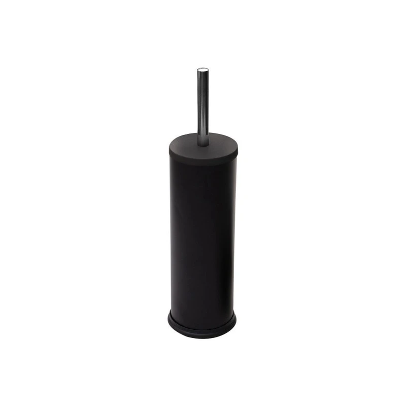 TOILET BRUSH CLASSIC METALLIC WITH PLASTIC CONTAINER 23cm MATTE BLACK