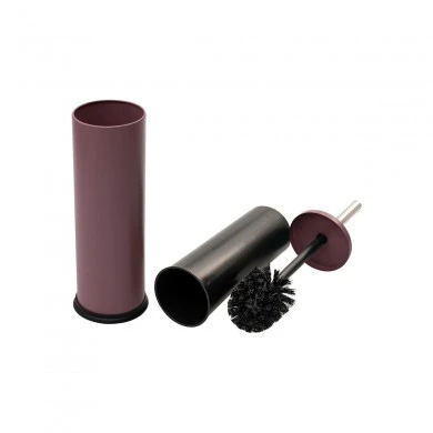 TOILET BRUSH CLASSIC METALLIC WITH PLASTIC CONTAINER 23cm PUCE