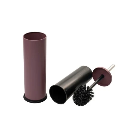 TOILET BRUSH CLASSIC METALLIC WITH PLASTIC CONTAINER 23cm PUCE
