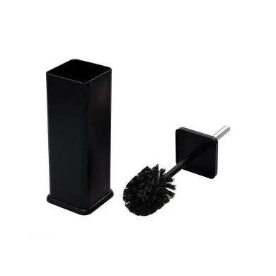 TOILET BRUSH SQUARE METALLIC 38cm MATTE BLACK