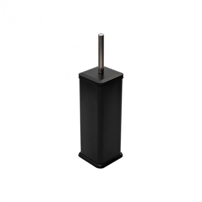 TOILET BRUSH SQUARE METALLIC 38cm MATTE BLACK