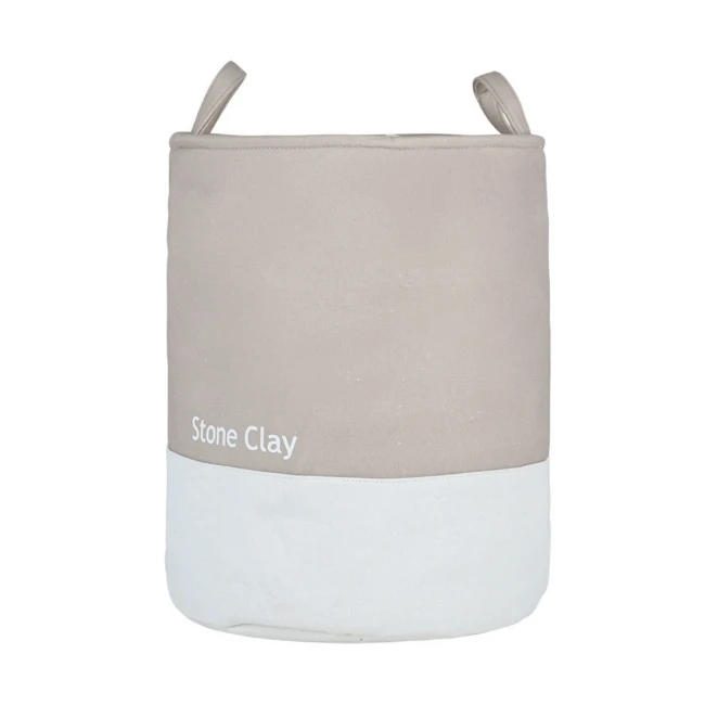 LAUNDRY BASKET TONE LAB WITH HANDLES 35x35x50cm STONE CLAY