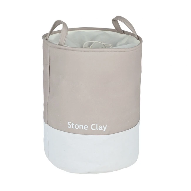 LAUNDRY BASKET TONE LAB WITH HANDLES 35x35x50cm STONE CLAY
