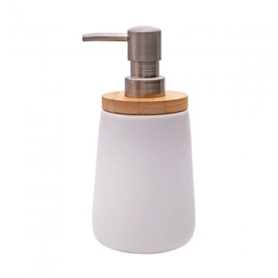 SOAP DISPENSER BAMBOO DOLOMITE 360ml WHITE