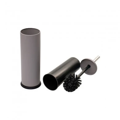 TOILET BRUSH CLASSIC METALLIC WITH PLASTIC CONTAINER 23cm MATTE TAUPE