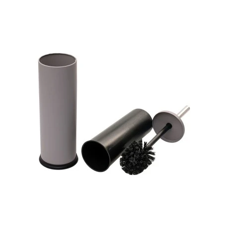 TOILET BRUSH CLASSIC METALLIC WITH PLASTIC CONTAINER 23cm MATTE TAUPE