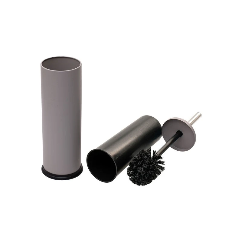 TOILET BRUSH CLASSIC METALLIC WITH PLASTIC CONTAINER 23cm MATTE TAUPE