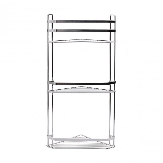 ESTIA ΕΤΑΖΕΡΑ ELEGANT ΜΕΤΑΛΛΙΚΗ ΓΩΝΙΑΚΗ 3 ΘΕΣΕΩΝ 54x28x18cm ΧΡΩΜΙΟΥ