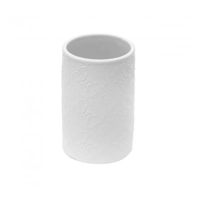 TOOTHBRUSH HOLDER BOHO PORCELAIN WHITE
