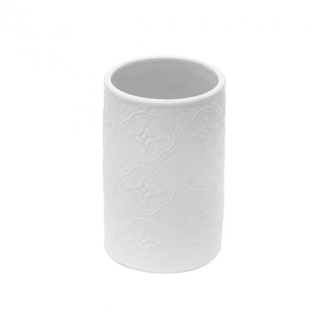 TOOTHBRUSH HOLDER BOHO PORCELAIN WHITE