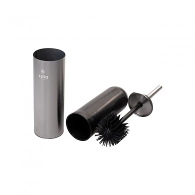 TOILET BRUSH DITA STAINLESS STEEL WITH PLASTIC CONTAINER 23cm MATTE INOX