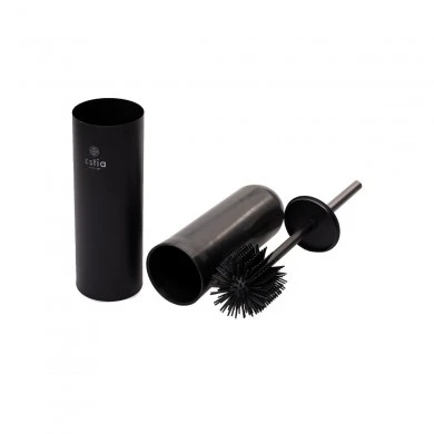 TOILET BRUSH DITA STAINLESS STEEL WITH PLASTIC CONTAINER 23cm MATTE BLACK