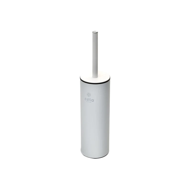 TOILET BRUSH DITA STAINLESS STEEL WITH PLASTIC CONTAINER 23cm MATTE WHITE