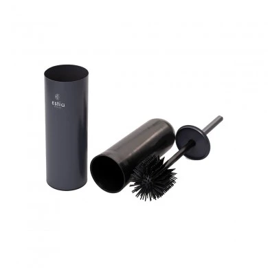 TOILET BRUSH DITA STAINLESS STEEL WITH PLASTIC CONTAINER 23cm MATTE GREY