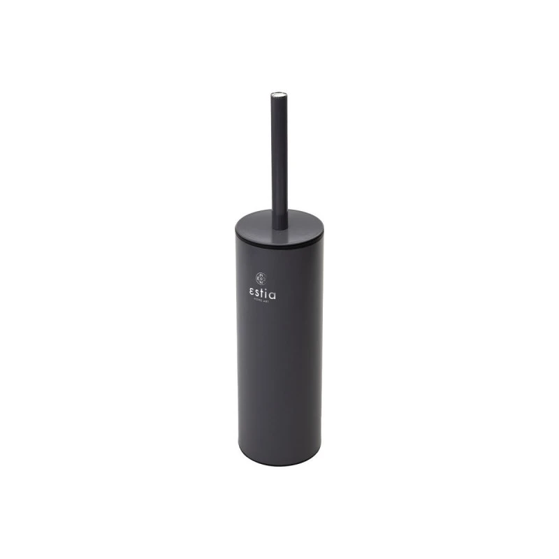 TOILET BRUSH DITA STAINLESS STEEL WITH PLASTIC CONTAINER 23cm MATTE GREY