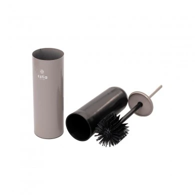 TOILET BRUSH DITA STAINLESS STEEL WITH PLASTIC CONTAINER 23cm MATTE TAUPE
