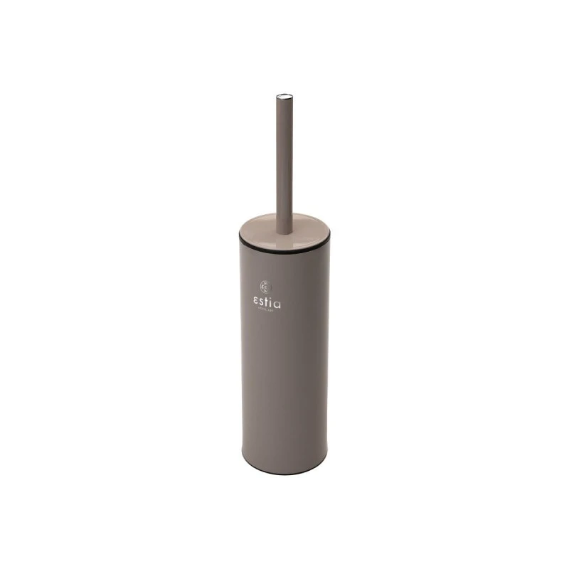 TOILET BRUSH DITA STAINLESS STEEL WITH PLASTIC CONTAINER 23cm MATTE TAUPE