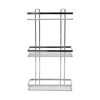 BATHROOM SHELVES ELEGANT STAINLESS STEEL 3-TIER 46x25x12.5cm CHROME