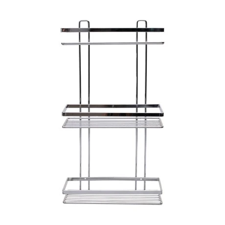 ESTIA ΕΤΑΖΕΡΑ ELEGANT ΜΕΤΑΛΛΙΚΗ ΙΣΙΑ 3 ΘΕΣΕΩΝ 46x25x12.5cm ΧΡΩΜΙΟΥ