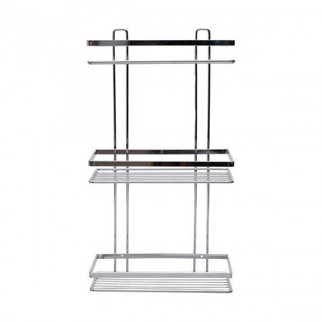 ESTIA ΕΤΑΖΕΡΑ ELEGANT ΜΕΤΑΛΛΙΚΗ ΙΣΙΑ 3 ΘΕΣΕΩΝ 46x25x12.5cm ΧΡΩΜΙΟΥ