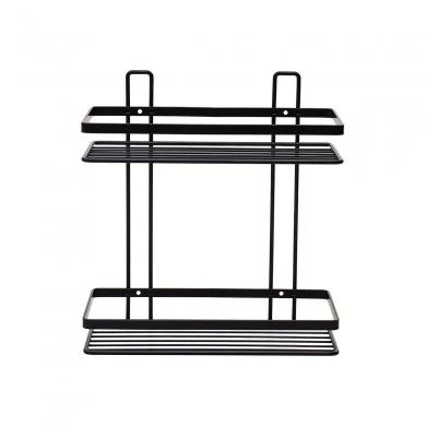 BATHROOM SHELVES ELEGANT STAINLESS STEEL 2-TIER 27x25x12.5cm BLACK