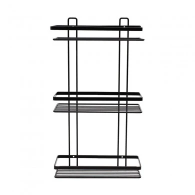 BATHROOM SHELVES ELEGANT STAINLESS STEEL 3-TIER 46x25x12.5cm BLACK