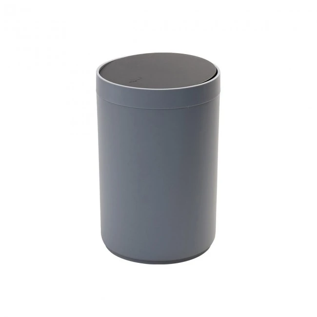 BATHROOM BIN PLASTIC 5lt WITH SWING LID GREY