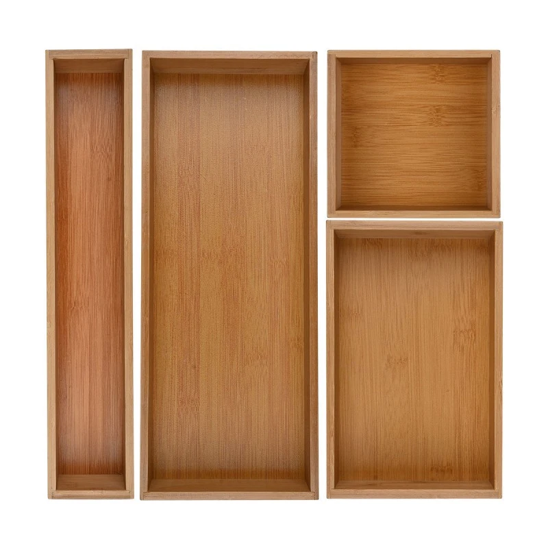 DRAWER ORGANIΖER BOX BAMBOO ESSENTIALS 8x38x7cm
